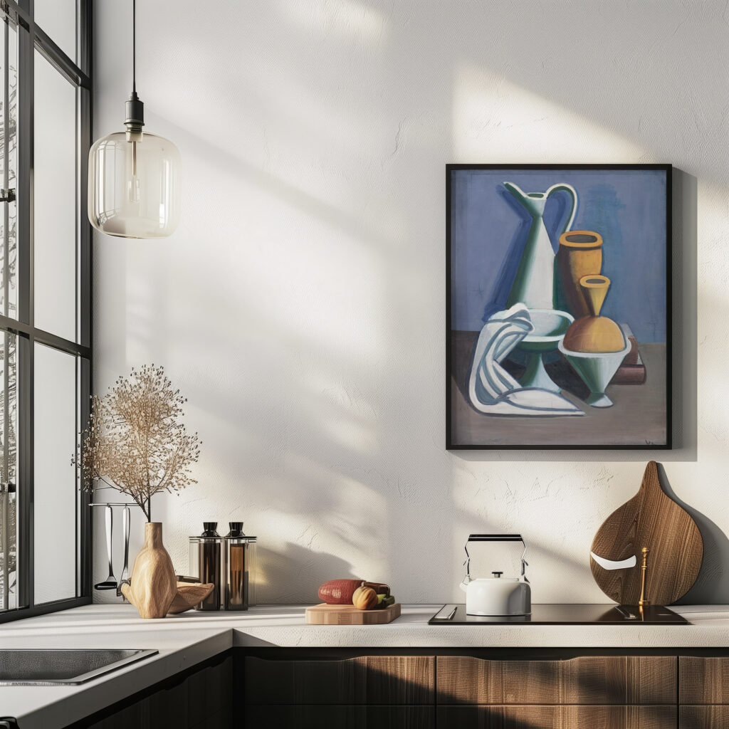 Still Life with Water Jug Towel and Jars 1929 Vilhelm Lundstrom 6 mockup