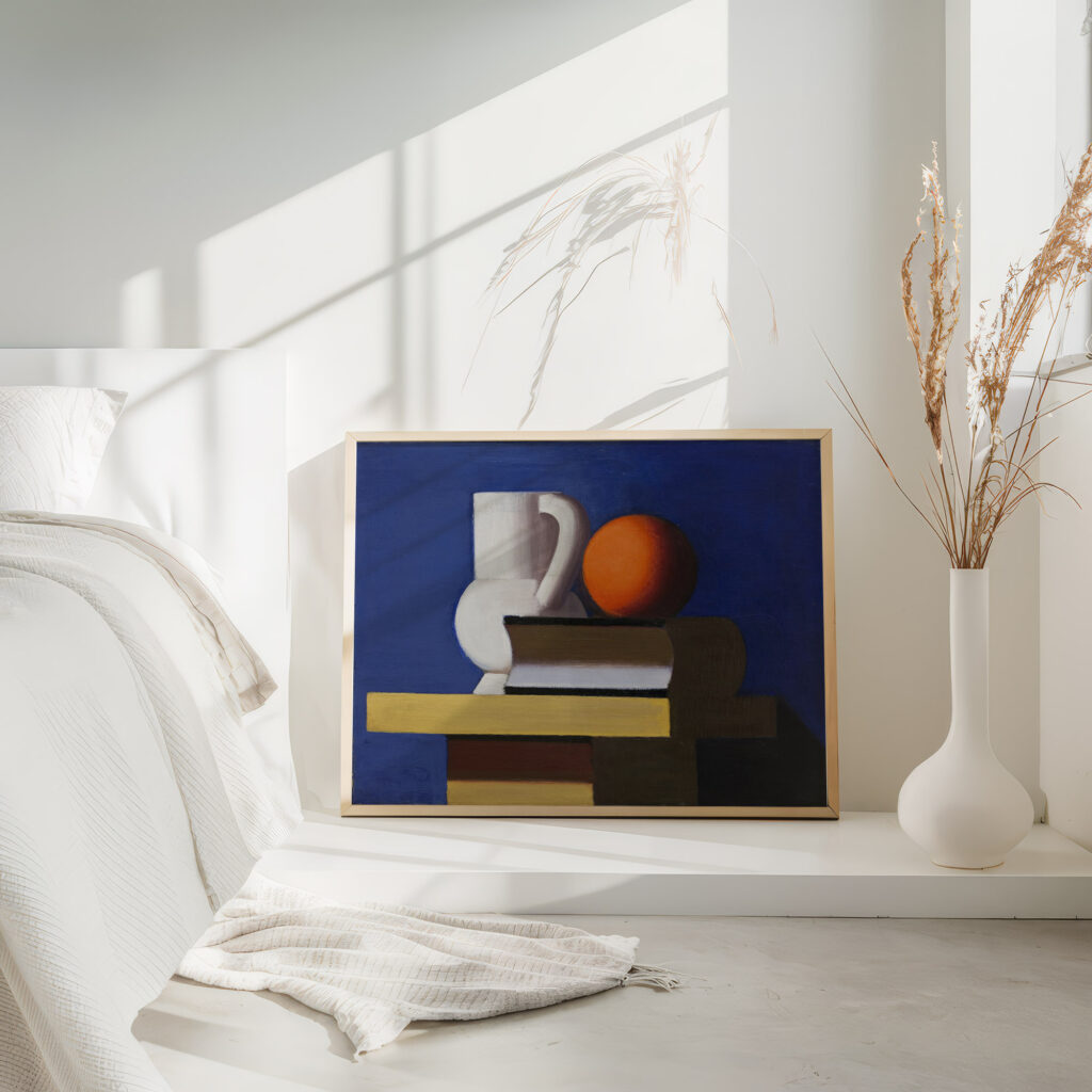 Still Life with White Jar Orange and Book 1932 – 1933 Vilhelm Lundstrom 4 mockup