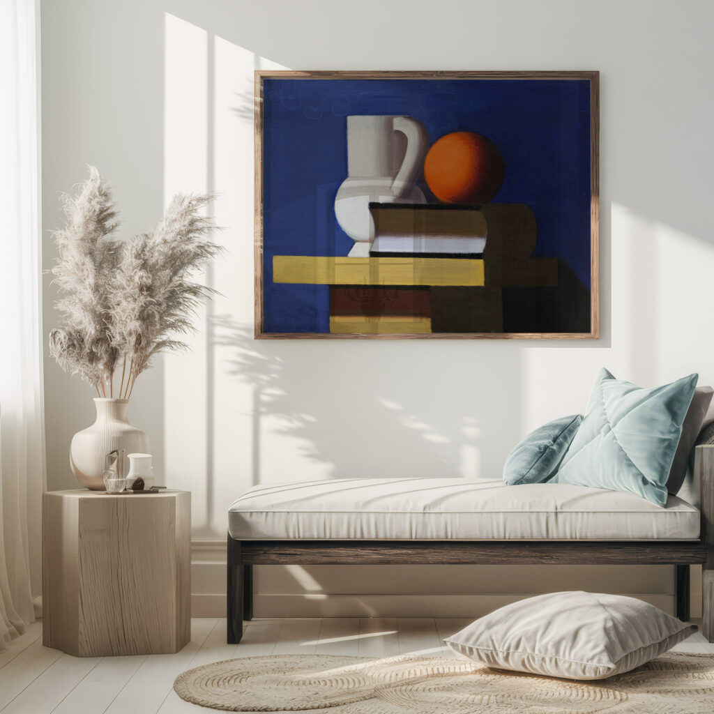 Still Life with White Jar Orange and Book 1932 – 1933 Vilhelm Lundstrom 5 mockup