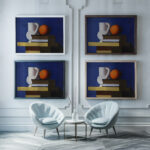 Still Life with White Jar Orange and Book 1932 – 1933 Vilhelm Lundstrom framed posters mockup