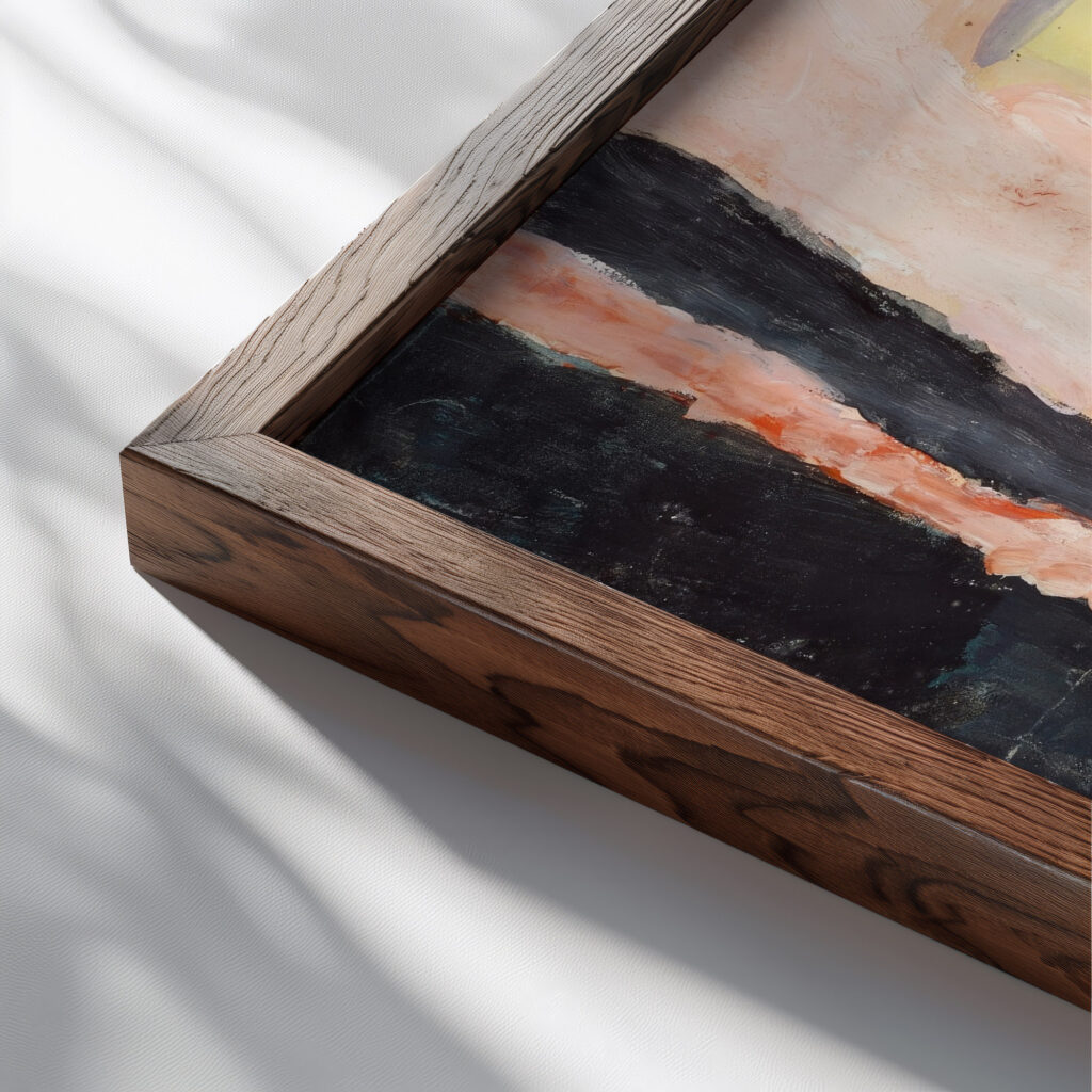 Still Life with a Glass 1913 Vera Mikhailovna Ermolaeva close up dark wood mockup