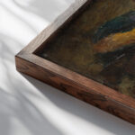 Still life Fabrics 1880 James Ensor close up dark wood mockup