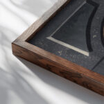 Still life with blackboard 1917 Juan Gris close up dark wood mockup