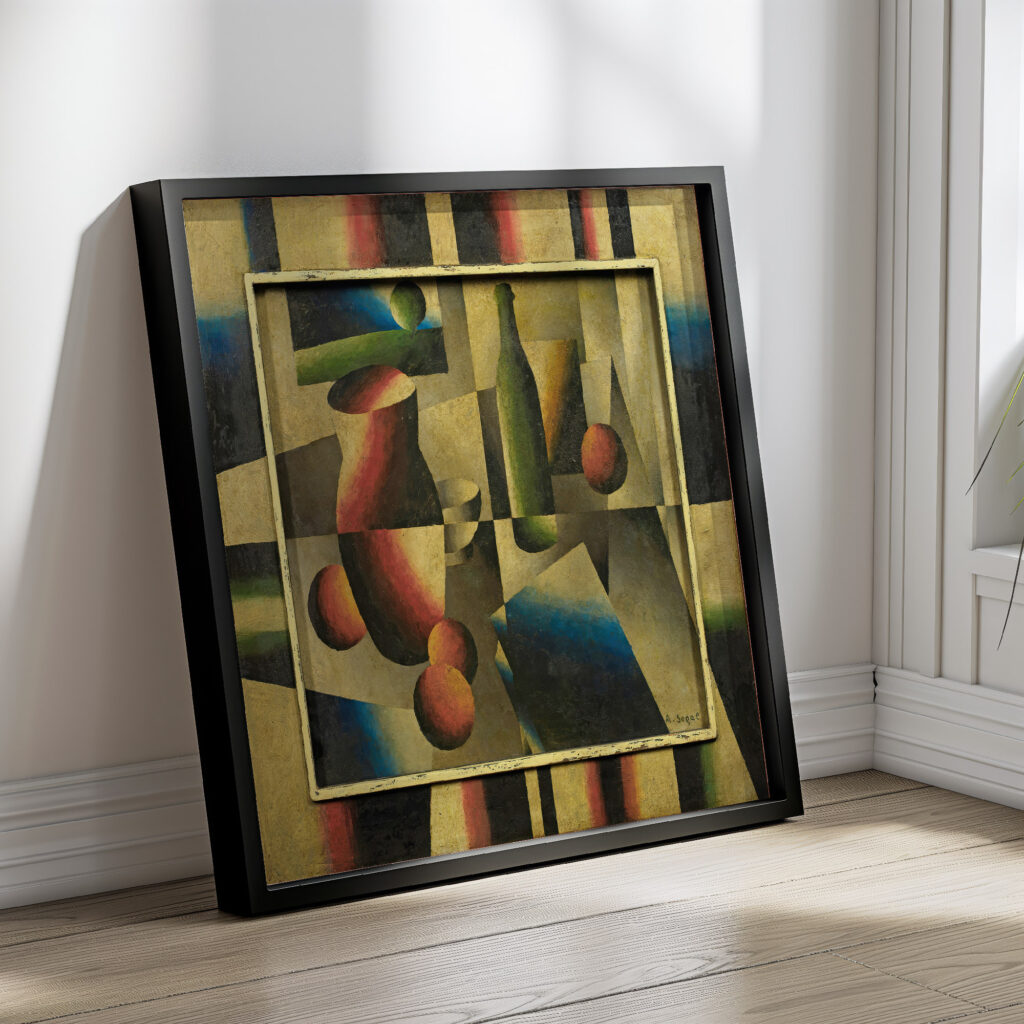 Still life with book jug and bottle. 1924 Arthur Segal 4 mockup