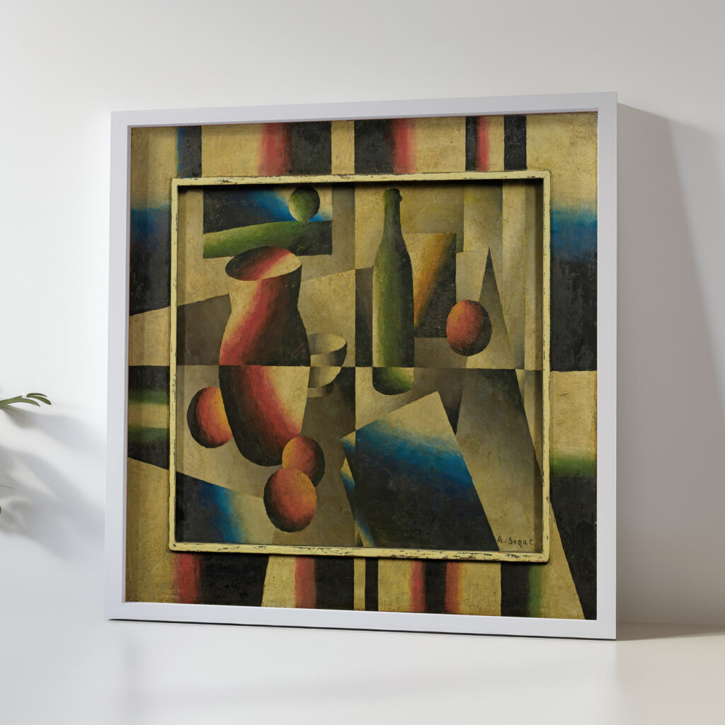 Still life with book jug and bottle. 1924 Arthur Segal 5 mockup