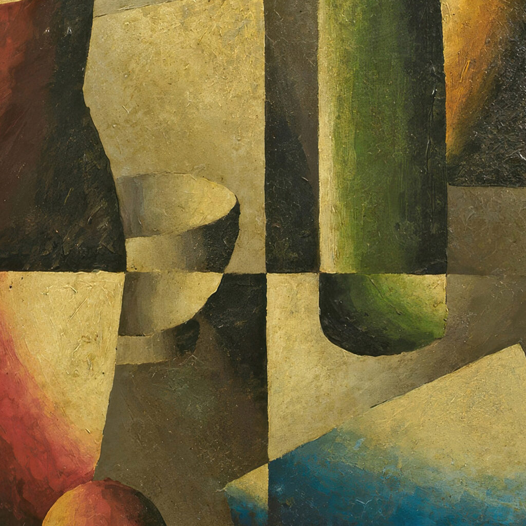 Still life with book jug and bottle. 1924 Arthur Segal 8 mockup