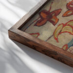 Still life with colored eggs 1914 18 Villem Ormisson close up dark wood mockup