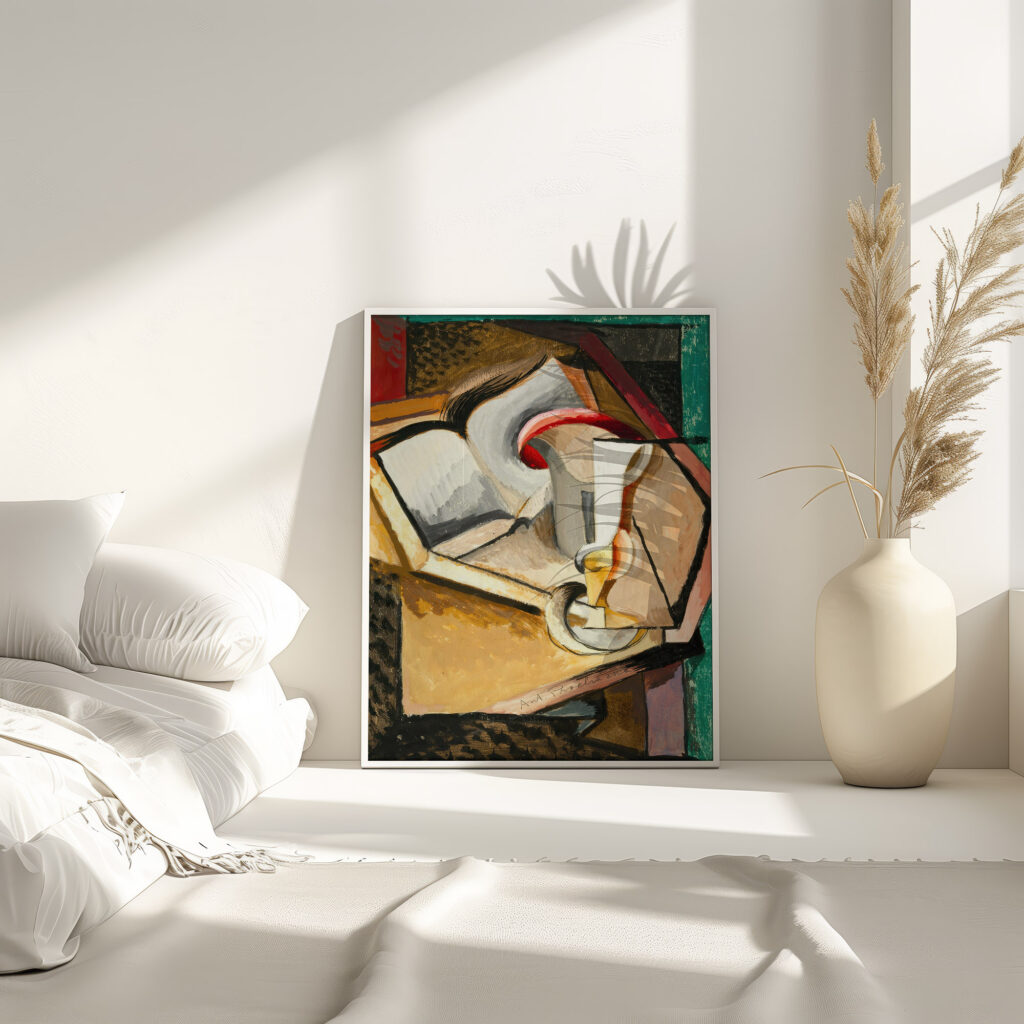 Still life with cup and book 1915 Antonin Prochazka 4 mockup