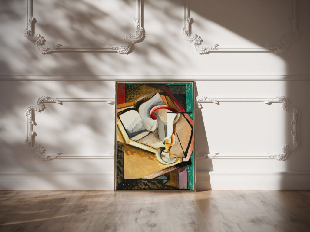 Still life with cup and book 1915 Antonin Prochazka video mockup