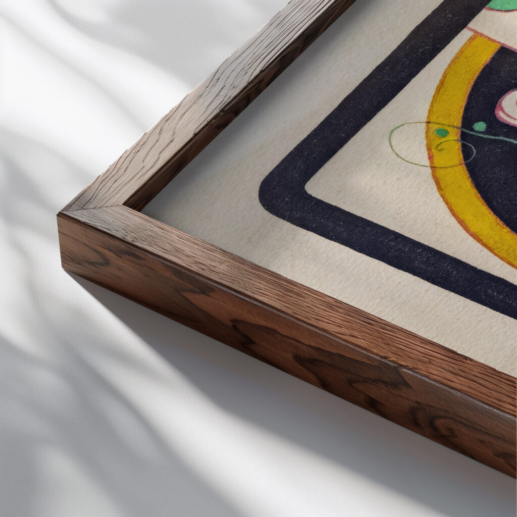 Still life with vase and curtain Georges Gaudion close up dark wood mockup