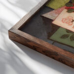 Still life. Bouquet of Roses 1921 Antonin Prochazka close up dark wood mockup