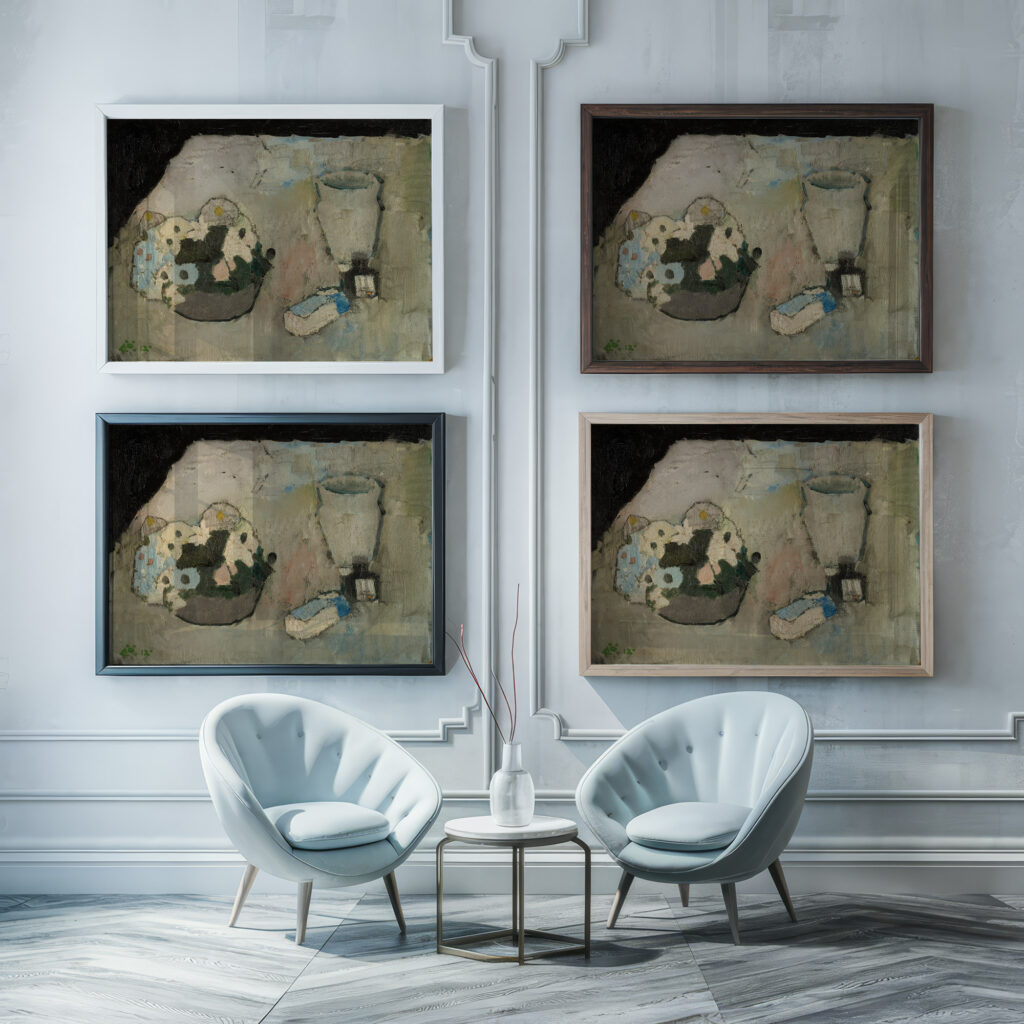 Stilleben 1912 Arnulf Overland framed posters mockup