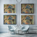 Stilleben mit Enzian und Turkenbund 1920 Ernst Ludwig Kirchner framed posters mockup