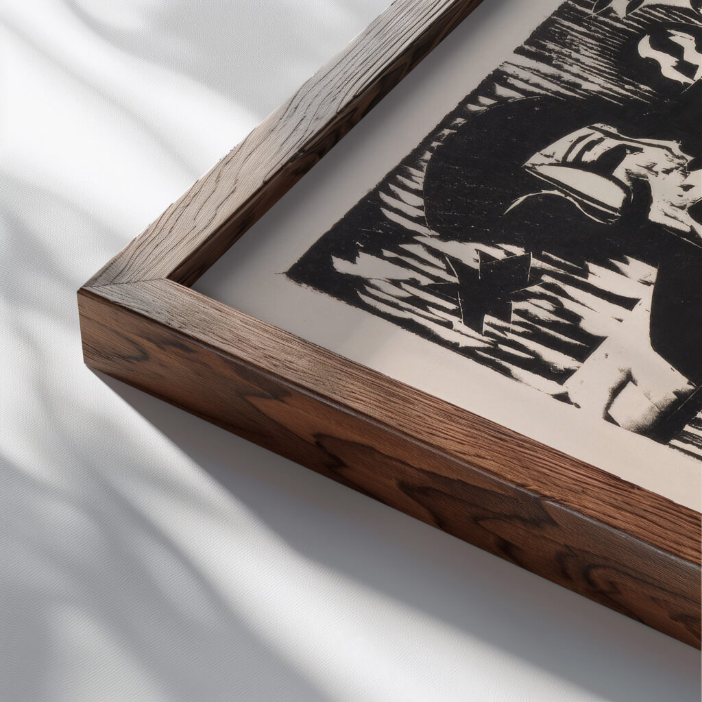 Stilleben mit Plastik 1925 Ernst Ludwig Kirchner close up dark wood mockup