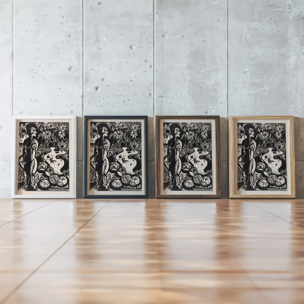 Stilleben mit Plastik 1925 Ernst Ludwig Kirchner framed posters mockup