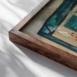 Stilleben mit gesturzter Kerze 1930 Max Beckmann close up dark wood mockup