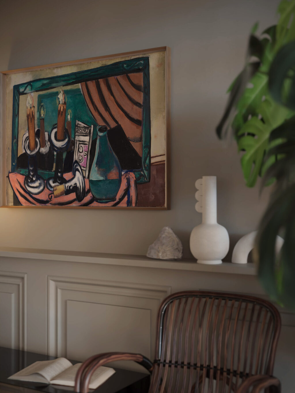 Stilleben mit gesturzter Kerze 1930 Max Beckmann video mockup