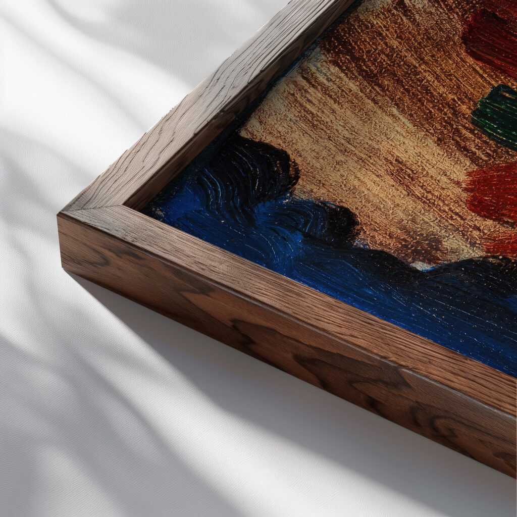 Stillleben Blumen in weiser Vase 1936 Alexej von Jawlensky close up dark wood mockup