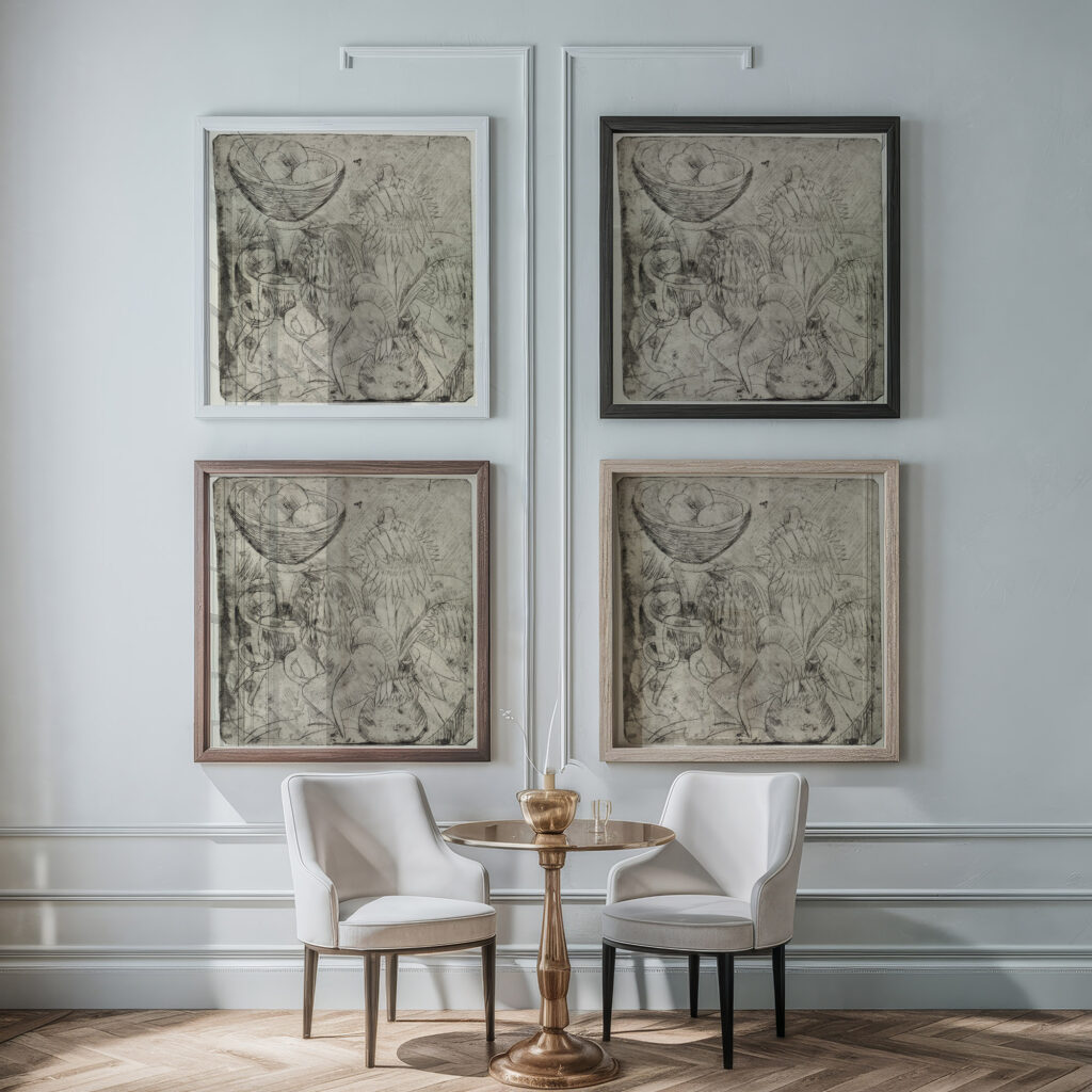 Stillleben mit Sonnenblumen und Obstschale 1913 1914 Ernst Ludwig Kirchner framed posters mockup