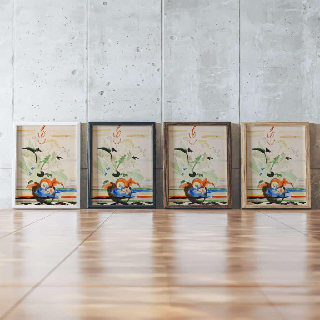 Stillleben mit Wiesenblumen 1929 Ernst Ludwig Kirchner framed posters mockup