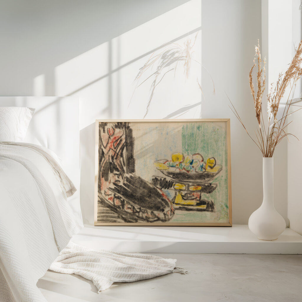 Stillleben neben geschnitztem Stuhl 1909 Ernst Ludwig Kirchner 4 mockup