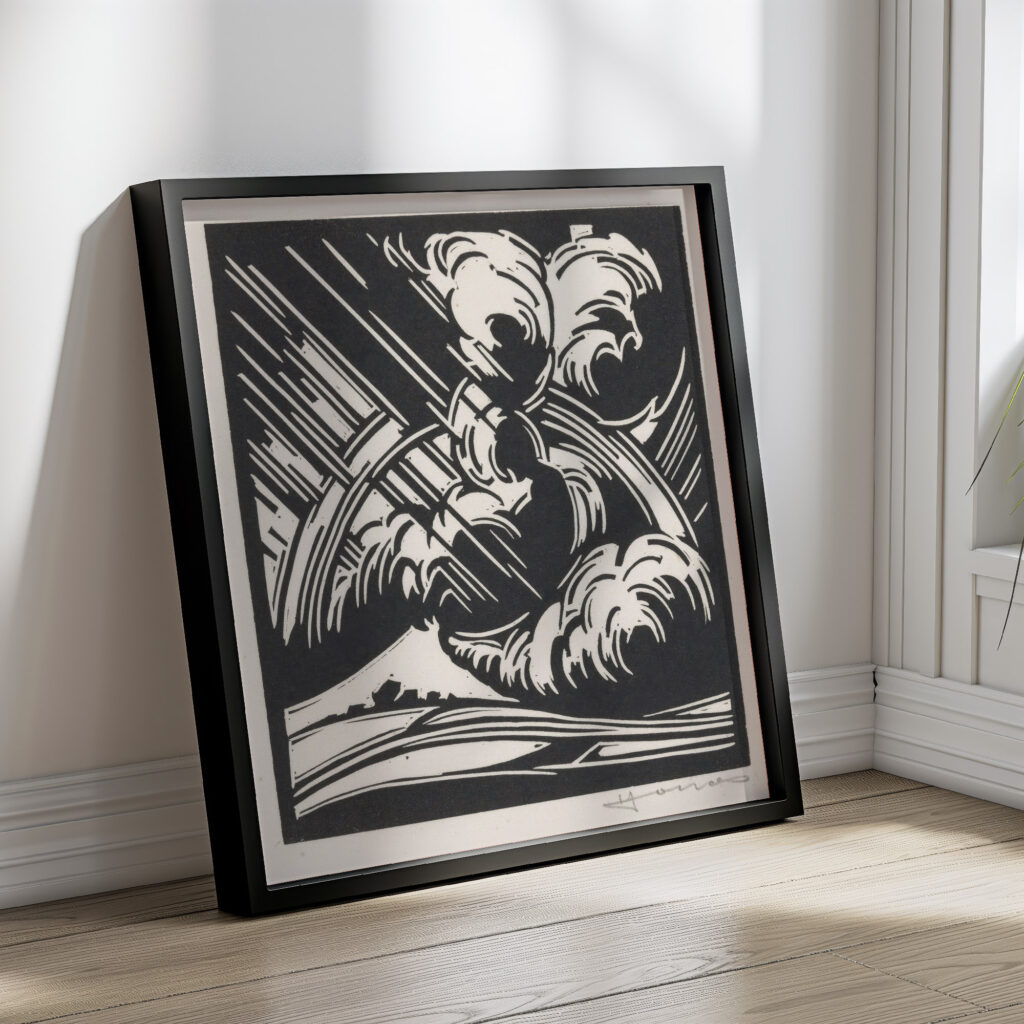 Storm boven een landschap 1921 Henri Jonas 4 mockup