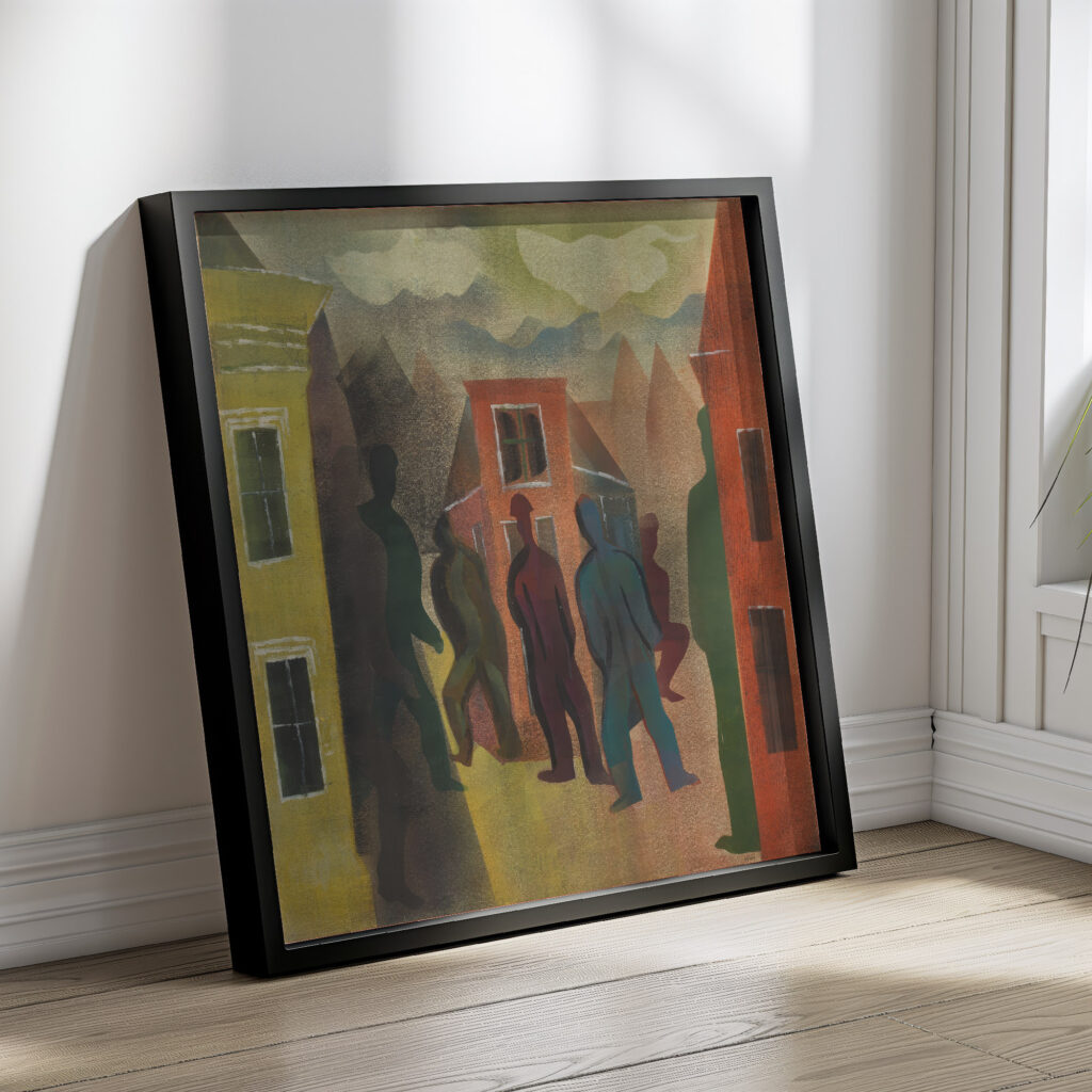 Straatbeeld met figuren 1944 Hendrik Nicolaas Werkman 4 mockup