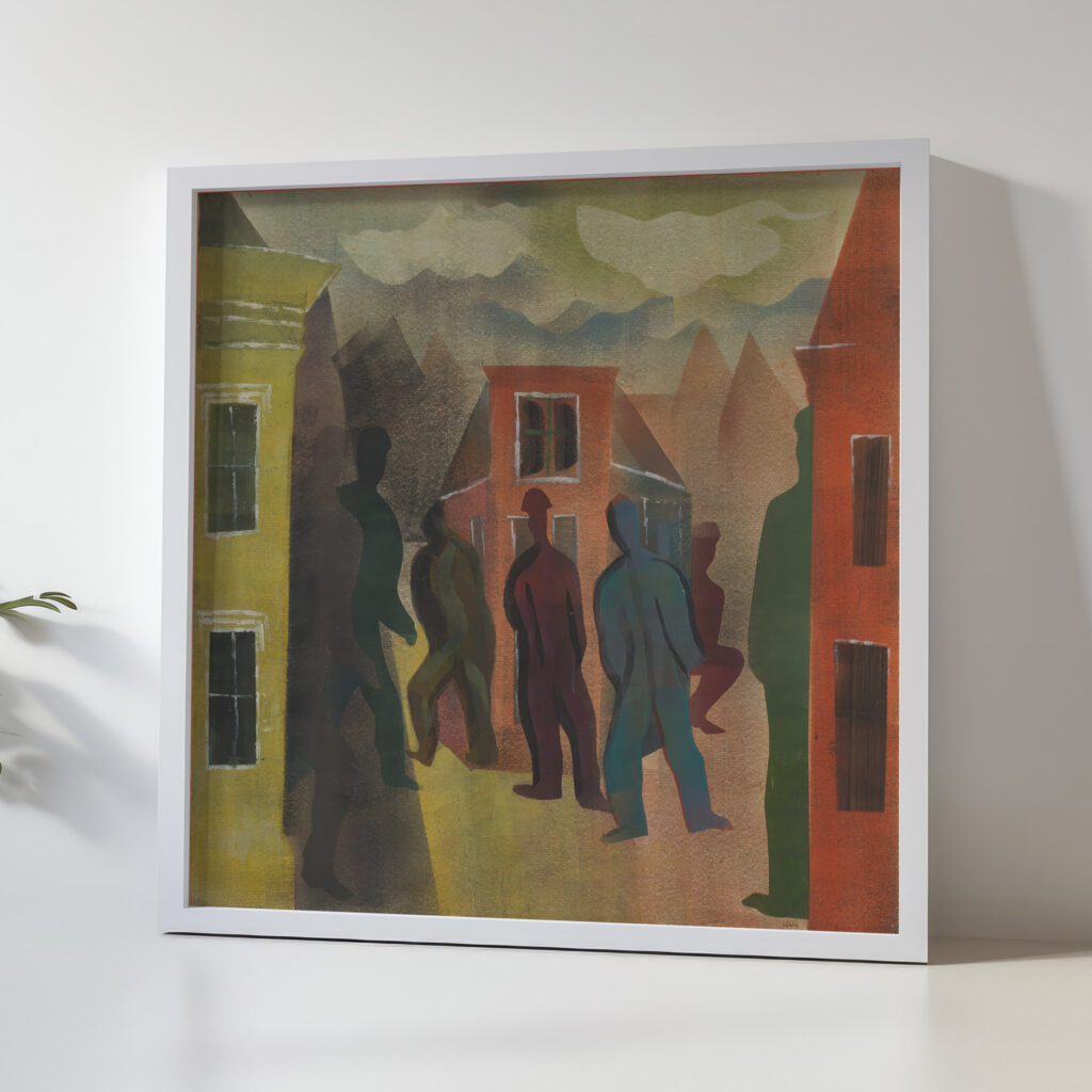 Straatbeeld met figuren 1944 Hendrik Nicolaas Werkman 5 mockup