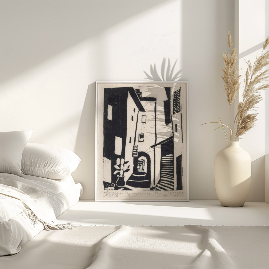 Straatgezicht met trap in Cagnes sur Mer 1928 Abraham Johannes Jansma 4 mockup