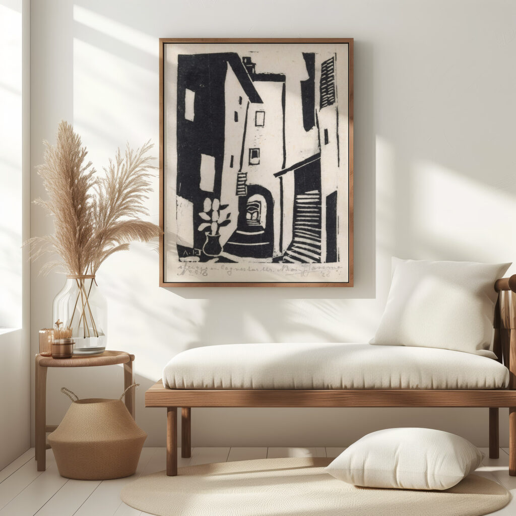Straatgezicht met trap in Cagnes sur Mer 1928 Abraham Johannes Jansma 5 mockup