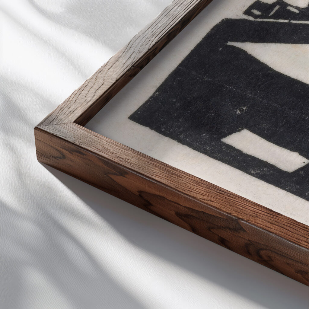 Straatgezicht met trap in Cagnes sur Mer 1928 Abraham Johannes Jansma close up dark wood mockup
