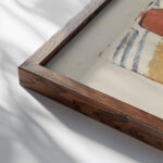 Strandscene 1909 Ernst Ludwig Kirchner close up dark wood mockup