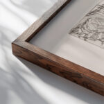 Strasenszene mit Hundchen – Die Vorubergehenden 1914 Ernst Ludwig Kirchner close up dark wood mockup