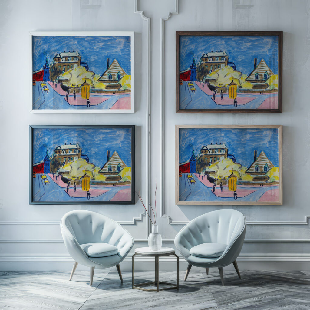 Strassenbild Dresden 1910 Ernst Ludwig Kirchner framed posters mockup