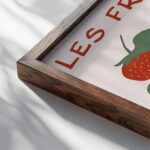 Strawberries 3x4 close up dark wood mockup