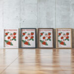 Strawberries 3x4 framed posters mockup