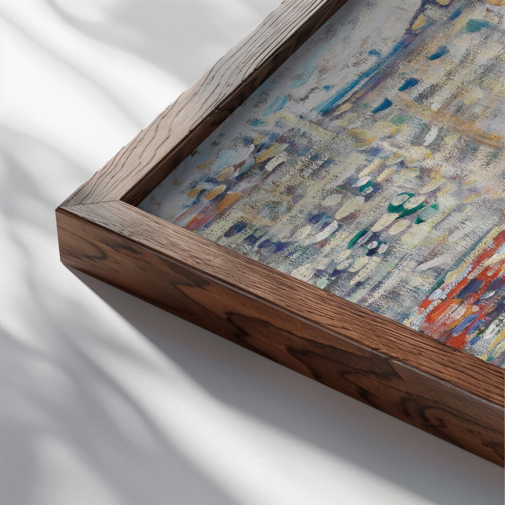 Street Carnival Paris Nikolai Alexandrovich Tarkhov close up dark wood mockup