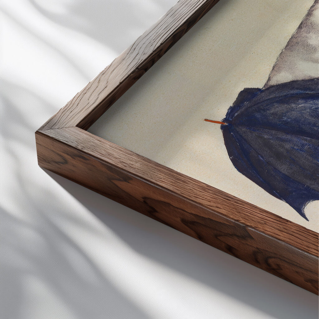 Street Cart 1914 Egon Schiele close up dark wood mockup