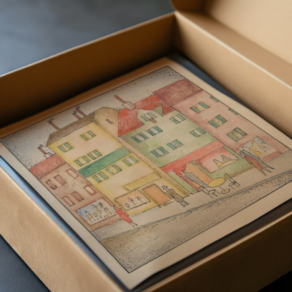 Street with a pastry shop 1926 1928 Mikulas Galanda video mockup
