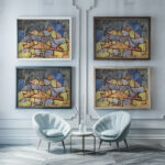 Strenge Gebirgsform Kristallines Gebirge 1924 Paul Klee framed posters mockup