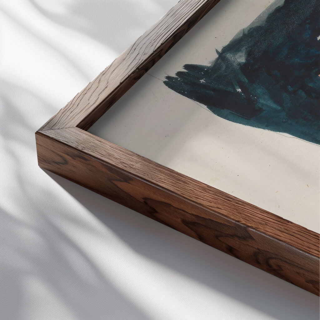 Strompe Heddal 1844 Adolph Tidemand close up dark wood mockup