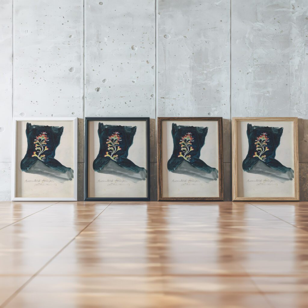 Strompe Heddal 1844 Adolph Tidemand framed posters mockup