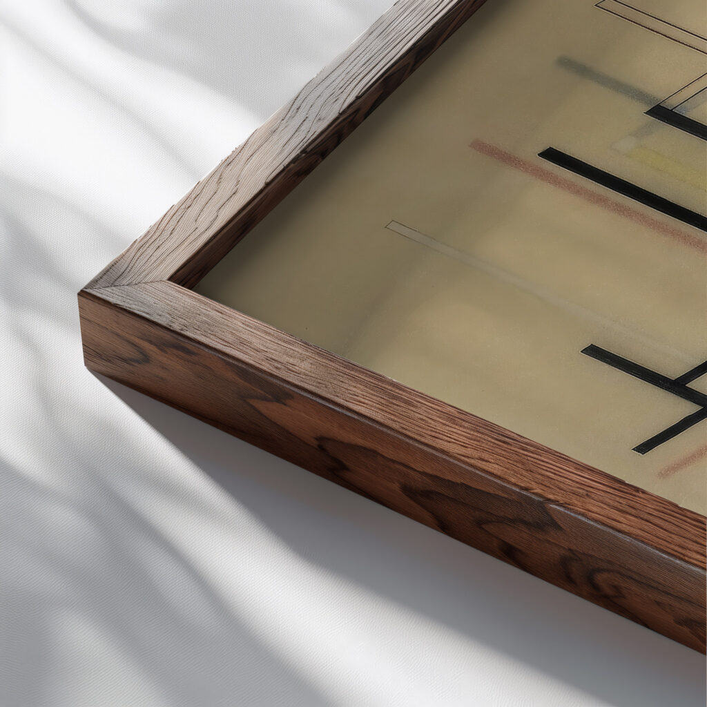 Structure Spatiale 1949 Felix Del Marle close up dark wood mockup