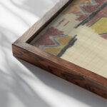 Studia geometrickeho ornamentu 1925–1927 Konstantin Bauer close up dark wood mockup