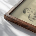 Studia zenskych postav 1922–1926 Konstantin Bauer close up dark wood mockup