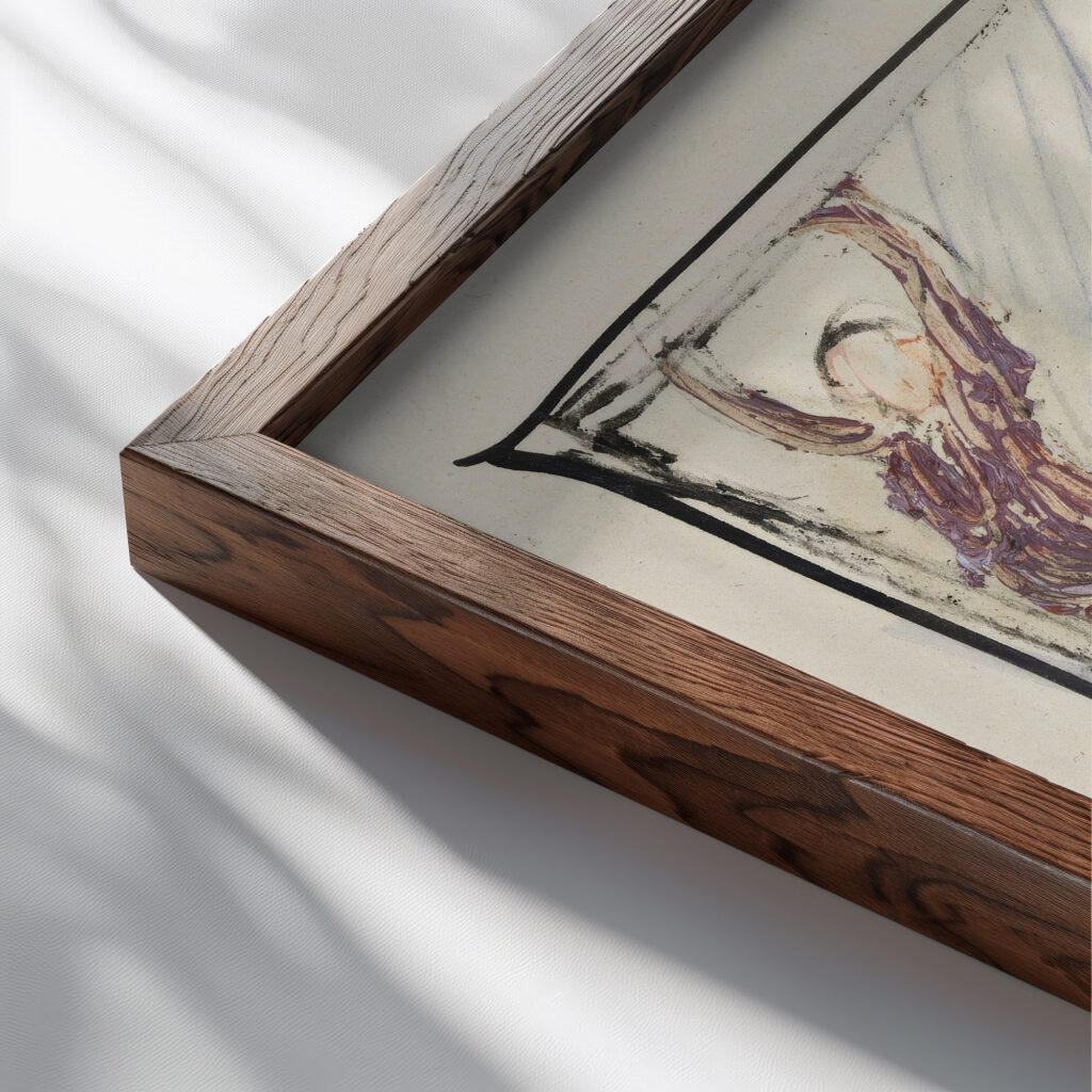 Studie efter kunstnerens eget maleri ‘Dante profeter opus 1 1912 13 1913 – 1914 J.A. Jerichau close up dark wood mockup