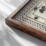 Studie efter pompejansk gulv 1931 Joakim Skovgaard close up dark wood mockup