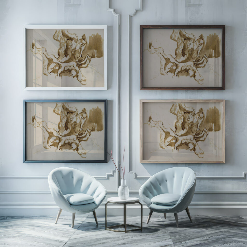 Studie stromov 1940–1944 Jan Novak 4 framed posters mockup