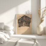 Studie van de bovenste verdieping van een hoekhuis 1827 1891 Johannes Bosboom 4 mockup