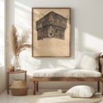 Studie van de bovenste verdieping van een hoekhuis 1827 1891 Johannes Bosboom 5 mockup